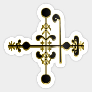 Legba Atibon Voodoo Veve Black Gold Sticker